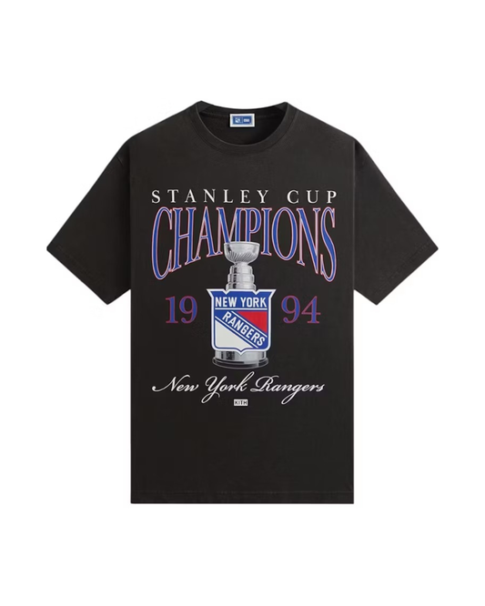 Kith x New York Rangers Champion Vintage Tee - "Black"