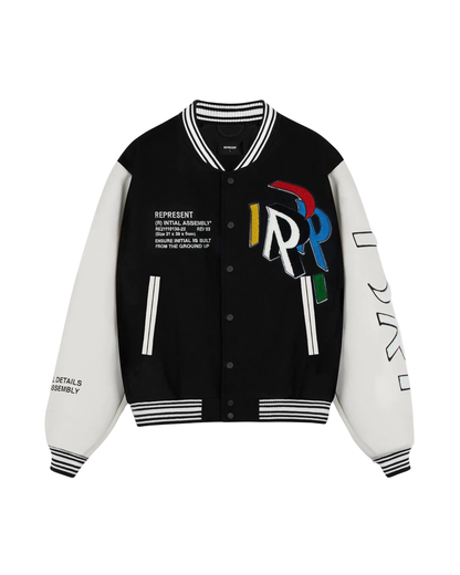 Represent Initial Varsity Jacket - "Black"