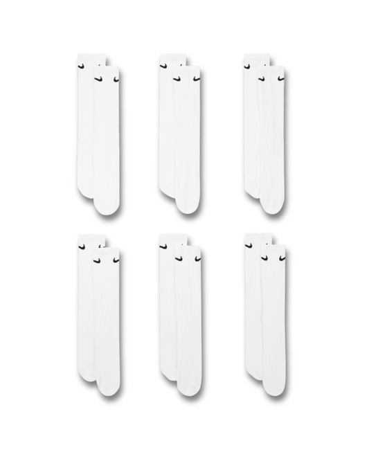NIke Unisex 6 Pack Everyday Cushion Plus Crew - "White Socks"