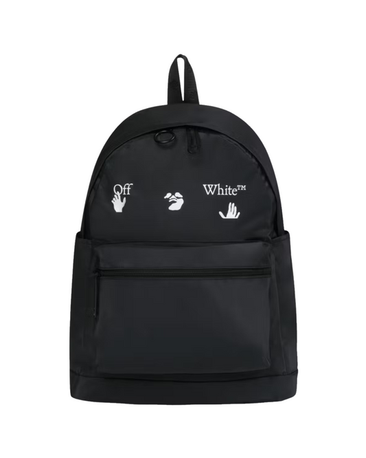 Off-White Matte Logo Print Backpack - "Black/White"