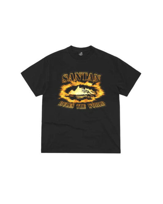Corteiz x Santan Dave Alcatraz Flame Tee -"Black"