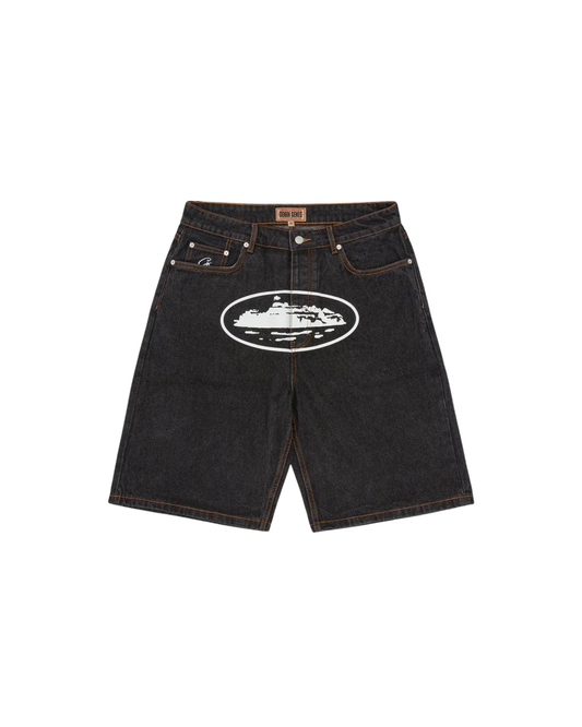 Corteiz Island Baggy Denim Short - "Washed Black"